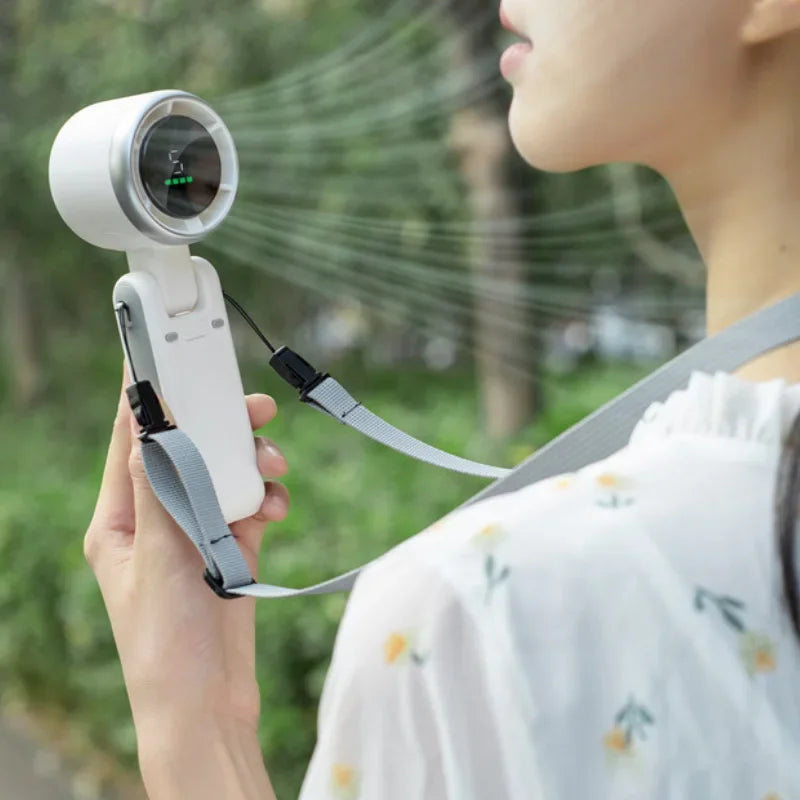 2025 New Hanging Neck Outdoor 180 Degree Folding Desktop Mini Fan Hand-held Folding High-speed Powerful Turbo Fan ADreamFuture