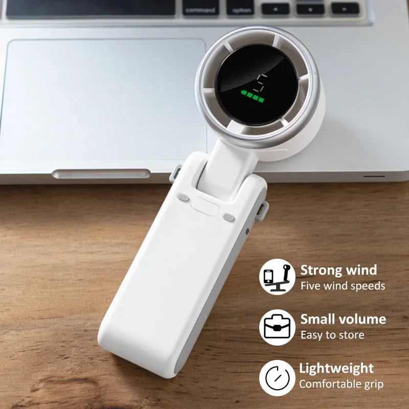 2025 New Hanging Neck Outdoor 180 Degree Folding Desktop Mini Fan Hand-held Folding High-speed Powerful Turbo Fan ADreamFuture