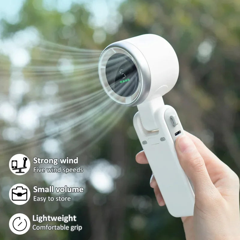 2025 New Hanging Neck Outdoor 180 Degree Folding Desktop Mini Fan Hand-held Folding High-speed Powerful Turbo Fan ADreamFuture