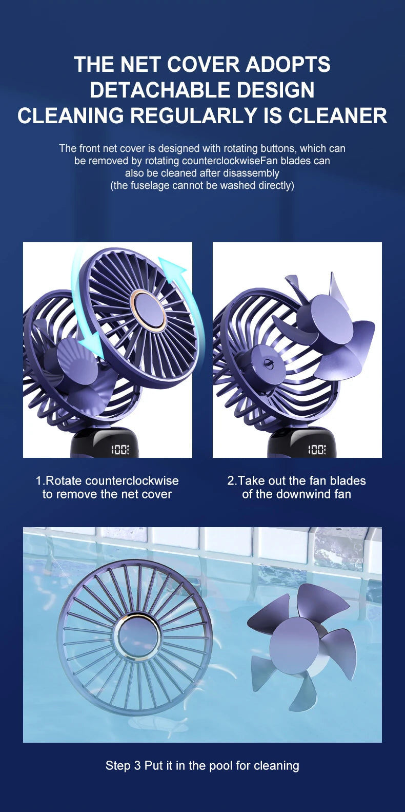 USB Handheld Mini Fan Foldable Portable Neck Hanging Fans 5 Speed USB Rechargeable Fan with Phone Stand and Display Screen ADreamFuture
