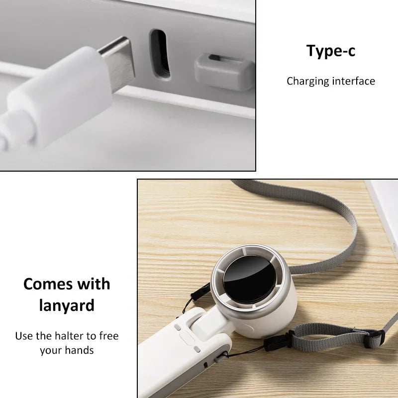 2025 New Hanging Neck Outdoor 180 Degree Folding Desktop Mini Fan Hand-held Folding High-speed Powerful Turbo Fan ADreamFuture