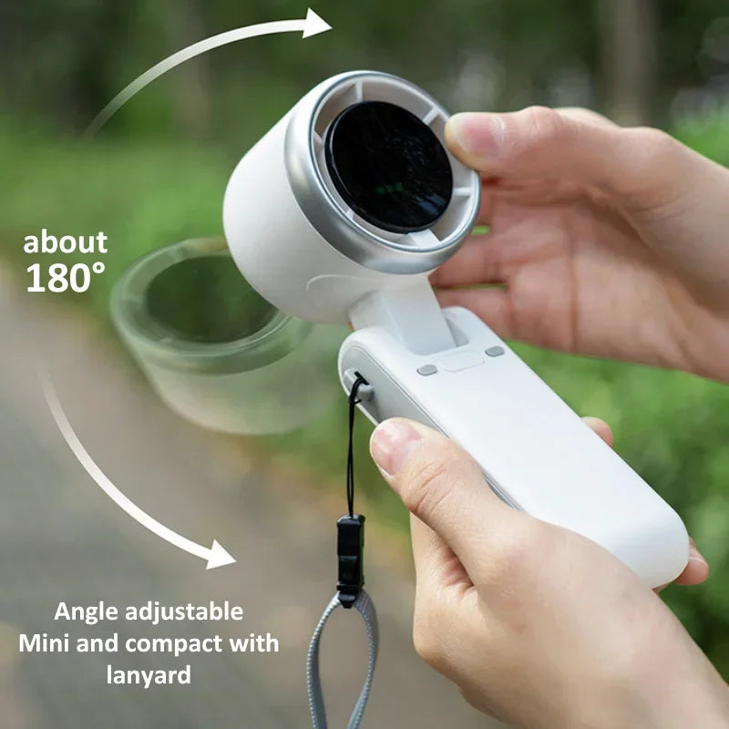 2025 New Hanging Neck Outdoor 180 Degree Folding Desktop Mini Fan Hand-held Folding High-speed Powerful Turbo Fan ADreamFuture