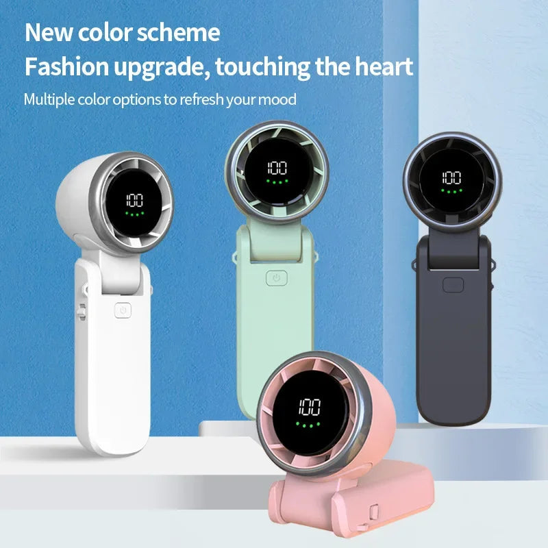 2025 New Hanging Neck Outdoor 180 Degree Folding Desktop Mini Fan Hand-held Folding High-speed Powerful Turbo Fan ADreamFuture